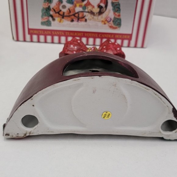Gift Collection Porcelain CSanta Tealight Votive Candle Holder Christmas Sled - Picture 12 of 13